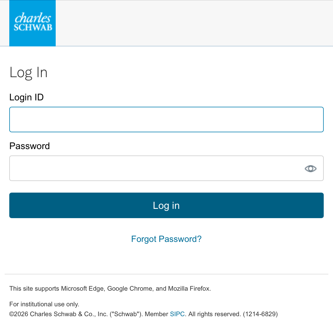 Brokerage authentication screen example during connection